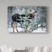 Millwood Pines 'Young Bull Moose' Graphic Art Print on Wrapped Canvas in Blue/Gray/Green | 12 H x 19 W x 2 D in | Wayfair