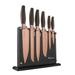 New England Cutlery 7 Piece Knife Block Set Titanium/High Carbon Stainless Steel in Black/Gray | 9.5 H x 12.5 W x 3 D in | Wayfair NE8807