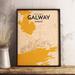 Wrought Studio™ 'Galway City Map' Graphic Art Print Poster in Vintage Paper in White | 36 H x 24 W x 0.05 D in | Wayfair