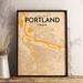 Wrought Studio™ 'Portland City Map' Graphic Art Print Poster in Vintage Paper in White | 36 H x 24 W x 0.05 D in | Wayfair