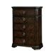 Alcott Hill® 53 Inch 5 Drawer Tall Dresser Chest, Inlaid Chevron Pattern, Espresso Wood in Brown | 53 H x 38 W x 18 D in | Wayfair