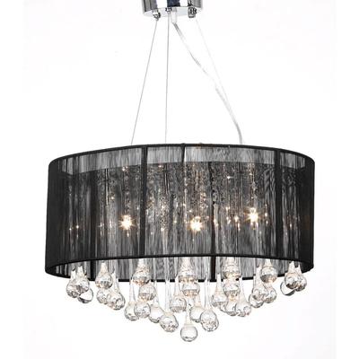 Vidaxl - Kristall Kronleuchter mit 85 echten Glas Kristallen schwarz Image