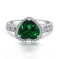 Navachi 925 Sterling Silver 18k White Gold Plated 2.5ct Heart Ruby Emerald Az9808r Rings(Sizes M)