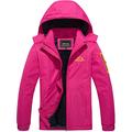 Ski Jacket Womens Sports Winter Jacket Waterproof Running Jacket Ladies Warm Fleece Thermal Coat Outdoor Cold Jackets Skiing Snowboard Jacket Red Rose, Rose Red, L