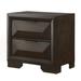 Ivy Bronx Maumee Wooden 2 Drawer Nightstand Wood in Brown | 24.68 H x 25.98 W x 16.54 D in | Wayfair 88B1E42E276A4460844EFE4115CCF3DE