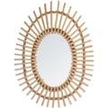 Miroir ovale rotin 43x58cm Atmosphera créateur d'intérieur - Beige