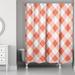 August Grove® Callista Plaid Single Shower Curtain + Hooks Polyester in Orange/Blue/Brown | 74 H x 71 W in | Wayfair