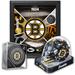 Boston Bruins Ultimate Fan Collectibles Bundle - Includes Team Impact 15" x 17" Frame Mini Goalie Mask and Official Game Puck