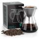 Pour Over Coffee Maker - 14 oz Paperless, Portable, Drip Coffee Brewer Pour Over Set w/Glass Carafe & Stainless-Steel Mesh Filter, 400ml Clear