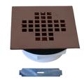 Westbrass 4-1/4" Square Shower Drain Cover w/ 2" Sch 40 PVC Drain Pipe in Brown | 4.5 W x 4.5 D in | Wayfair D206PS-12