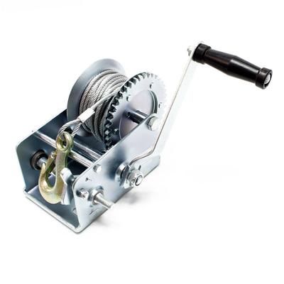 Wiltec - Handseilwinde bis 1100kg Übersetzung 4:1 8:1 170x175x240mm, Winde mit 8m Drahtseil,