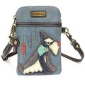 CHALA Crossbody Cell Phone Purse - Women PU Leather Multicolor Handbag with Adjustable Strap - Schnauzer - Indigo