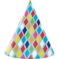 Creative Converting Bright Birthday Hat Paper Disposable Party Favor in Blue/Green/Red | Wayfair DTC340043HAT
