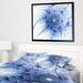 East Urban Home 'Symmetrical Blue Fractal Flower on White' Framed Graphic Art Print on Wrapped Canvas in Blue/White | 12 H x 20 W x 1 D in | Wayfair