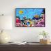 East Urban Home 'Coral Colony & Coral Fishes' Framed Graphic Art Print on Wrapped Canvas in Blue/Pink | 14 H x 22 W x 1 D in | Wayfair