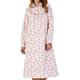 Slenderella Ladies Small Pink Flower Print Super Soft Cotton Long Sleeved Button Up Collared Nightdress Nightie 24 26