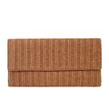 JNB Natural Straw Flat Clutch, Tan, M