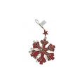 The Holiday Aisle® Wooden Snowflake Holiday Shaped Ornament Wood in Brown/Red/White | 4.14 H x 4.14 W x 0.32 D in | Wayfair