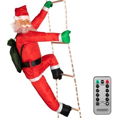 Led Weihnachtsmann Leiter xxl 240cm für In-/Outdoor Timer 8 Leuchtfunktionen dimmbar Santa Claus