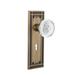 Nostalgic Warehouse Crystal Meadows Interior Mortise Door Knob w/ Mission Long Plate Brass/Crystal in Yellow | 7.25 H x 2.5 W in | Wayfair 751879