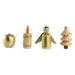 The Holiday Aisle® 4 Piece Festive Cheer Wood Holiday Shaped Ornament Set Wood in Brown/Yellow | 3.1 H x 3.1 W x 1.4 D in | Wayfair