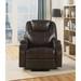 Red Barrel Studio® Munden 33.9" Wide Faux Leather Manual Standard Recliner w/ Massager Faux Leather in Black | 41 H x 33.9 W x 37 D in | Wayfair