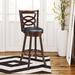 Alcott Hill® Carnes Swivel Bar & Counter Stool Wood/Plastic/Acrylic in Black/Brown | 42 H x 19 W x 17.5 D in | Wayfair