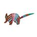 Bungalow Rose Enchanting Armadillo Wood Alebrije Figurine Wood in Blue/Brown/Pink | 2.8 H x 2.2 W x 7.75 D in | Wayfair