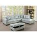 Gray Sectional - Winston Porter Maumee 103.5" Wide Faux Leather Sofa & Chaise w/ Ottoman Faux Leather | 35 H x 103.5 W x 74.5 D in | Wayfair