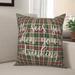 The Holiday Aisle® Bobbi He Sees You When Youre Drinking in Tartan Plaid Throw Pillow Polyester/Polyfill | 18 H x 18 W in | Wayfair