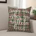 The Holiday Aisle® Lynette Candy Cane Kisses & Mistletoe Kisses in Tartan Plaid Throw Pillow Polyester/Polyfill | 18 H x 18 W in | Wayfair