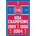 Detroit Pistons NBA Finals Champions 24.25'' x 35.75'' Framed Poster