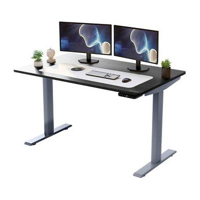 Uncaged Ergonomics Rise Up Electric Adjustable Height Sit/Stand Desk (Gray Frame, Black Bamboo RUGBK