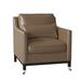 Armchair - Duralee Chelsea 34" Wide Down Cushion Armchair Faux Leather in Brown | 38 H x 34 W x 39 D in | Wayfair WPG30-460.DF15777-318