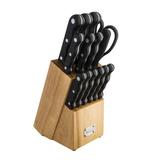 New England Cutlery 15 Piece Knife Block Set High Carbon Stainless Steel in Black/Gray | 10 H x 9.5 W x 6 D in | Wayfair 98815