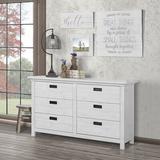 Evolur Waverly 6 Drawer 54" W Double Dresser Wood in Gray | 33 H x 54 W x 20 D in | Wayfair 892-WW