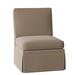 Slipper Chair - Duralee Novi 25" Wide Down Cushion Slipcovered Slipper Chair Cotton in White/Brown | 35 H x 25 W x 33 D in | Wayfair
