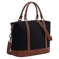 Women Ladies Weekender Bag Overnight Carry-on Tote Duffel in Trolley Handle, Black, OneSize, Classic