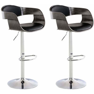 2er Set Barhocker Kingston Kunstleder schwarz/grau Image