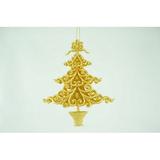 The Holiday Aisle® Glitter Swirl Tree Holiday Shaped Ornament Plastic in Yellow | 6 H x 4 W x 1.5 D in | Wayfair 4B3D745890E64467B2DADA9D31244065