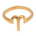 Golden Aries,'18k Gold Plated Sterling Silver Aries Band Ring'