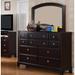 Glory Furniture Sera 10 Drawer Standard Dresser/Chest w/ Mirror Wood in Brown | 65 H x 65 W x 17 D in | Wayfair