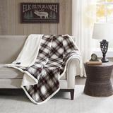 Woolrich Ridley Oversized Plaid Print Faux Mink to Berber Heated Throw Polyester in Brown/Gray | 60 W in | Wayfair WR54-2388