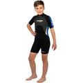 Cressi Unisex-Kinder Med X Jr Wetsuit 2.5mm Shorty Neoprenanzug Ideal zum Schnorcheln und Tauchen in gemäßigten Gewässern, Schwarz/Blau, XXXS (3/4 Jahre)