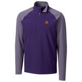 Men's Cutter & Buck Purple Clemson Tigers Response Hybrid Overknit Quarter-Zip Pullover Jacket