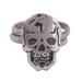 Ancestors Honored,'Sterling Silver Skull with Double Band Cocktail Ring'