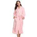 Vlazom Dressing Gowns, Unisex Soft Robe Cosy Terry Towelling Bathrobe for Women/Men, Pink, 43813