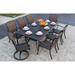 Darby Home Co Adela 9 Piece Outdoor Dining Set Metal in Brown | 29 H x 84 W x 48 D in | Wayfair E58DF337E7214D94B848E5C84E27F197