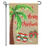 JEC Home Goods Christmas Flip Flop 2-Sided Burlap 18 x 13 in. Garden Flag in Brown/Green | 18 H x 12.5 W in | Wayfair GF40032-0