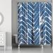 Williston Forge Carbajal Stamped Chevron Single Shower Curtain Polyester in Blue | 74 H x 71 W in | Wayfair 5FB21EA71EC541319B32E3DA28E09C57